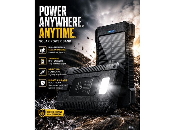 Solar Power Bank 30000mAh