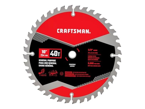 CRAFTSMAN 10 Inch 40T Carbide Circular Saw Blade