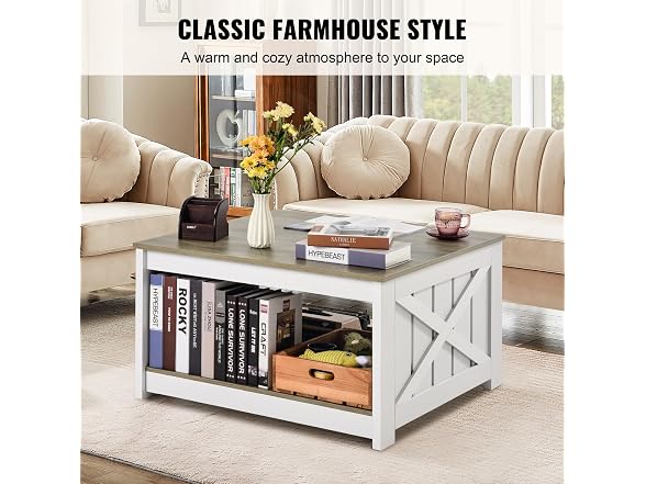 31.5" Square Farmhouse Coffee Table