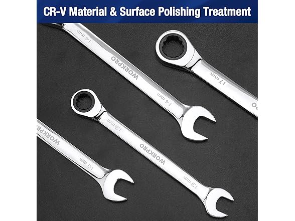 22-Piece Ratcheting Combination Wrenches Green