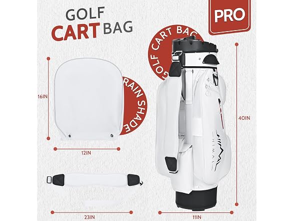 UNIHIMAL BC6275260307559 White Golf Cart Bag Pro (Open Box)
