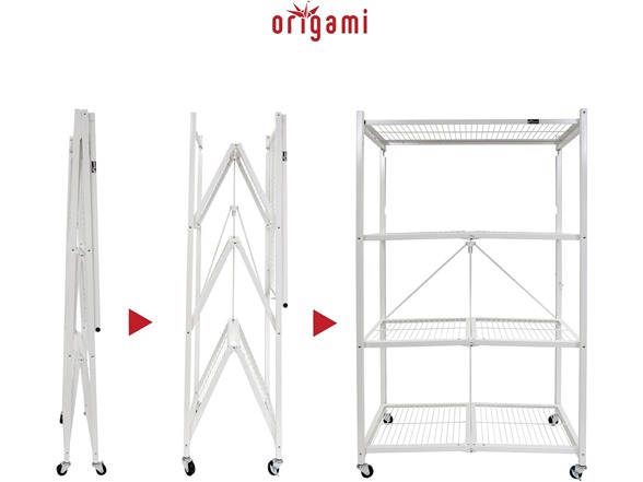 Origami R5 4-Shelf HD Folding Storage Rack, White