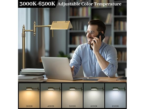 Bairth B0GLHV96MB Antique Brass Reading Floor Lamp