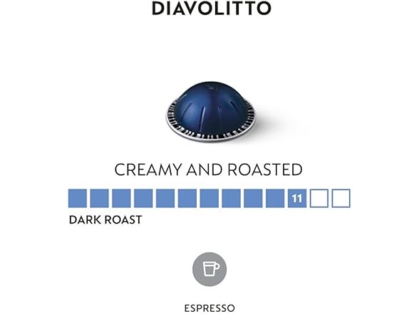 50CT Nespresso VertuoLine Espresso, Diavolitto
