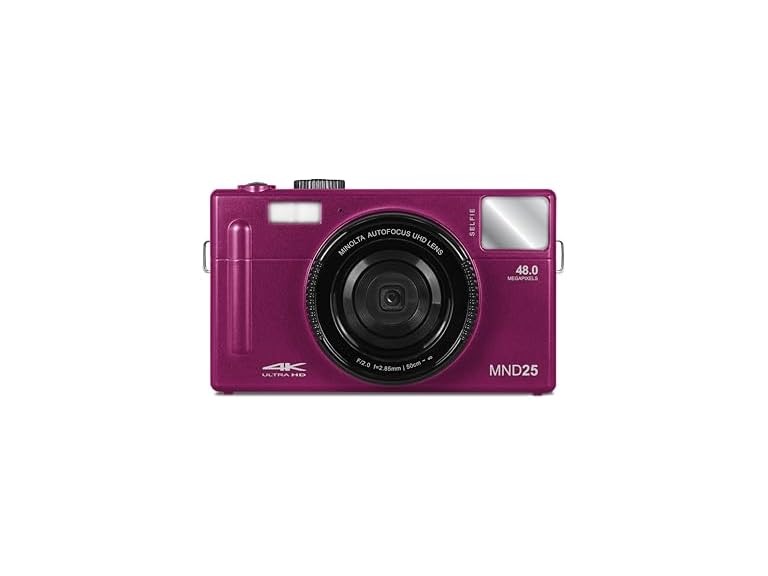 Minolta MND25 48MP Autofocus 4K Ultra HD Camera w/Selfie Mirror (Open Box)