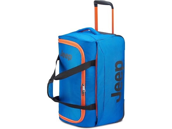 Jeep JS009D Two Wheel Rolling Travel Duffle Bag, Blue, 20"