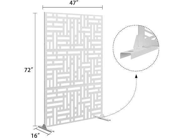 Metal Privacy Screen Outdoor 72" H×47" W