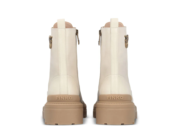 Pinko Beige Calf Leather Boots 38