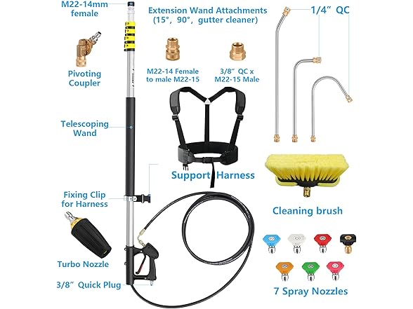 EXTRAFEIN 24FT Pressure Washer Wand