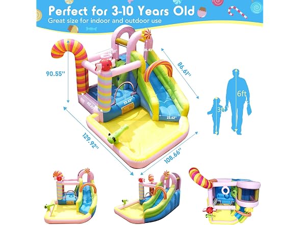 NBSPORT Inflatable Water Slide Bounce House