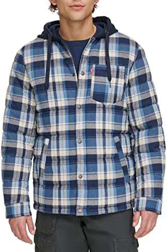 Levi's Mens Plaid Sherpa Lined Hooded Jacket - Gallery 15