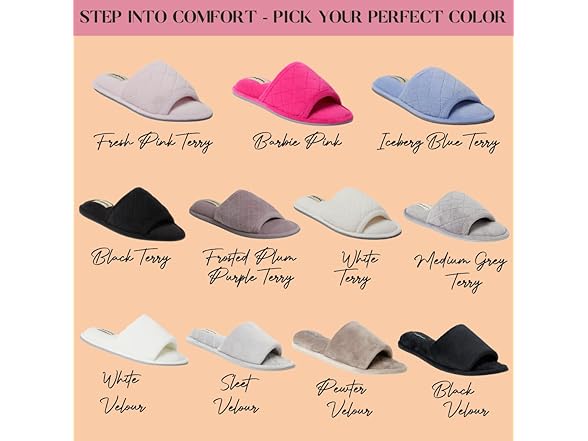 Dearfoams Women's Memory Foam Slippers- Medium grey