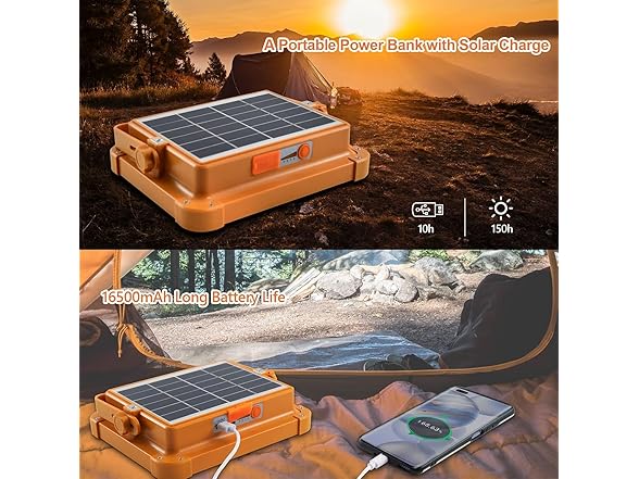 Hakol Portable LED Work Solar Light 100W 1650mAh