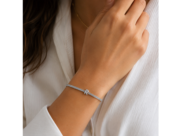Initial Tennis + Cuban CZ Bracelet