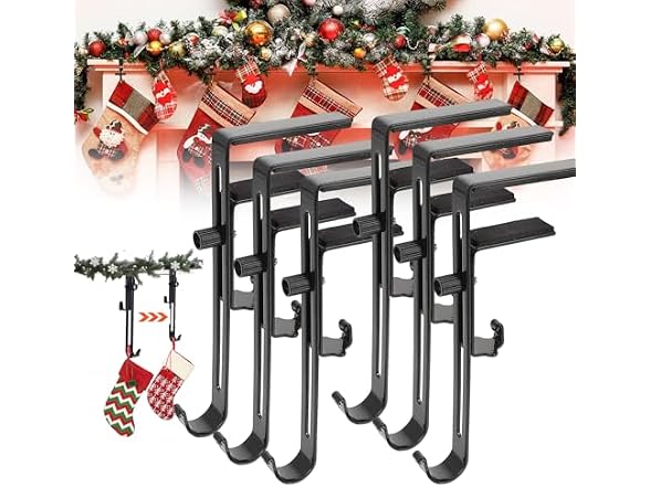 SSFUN 2-in-1 Stocking and Garland Hanger