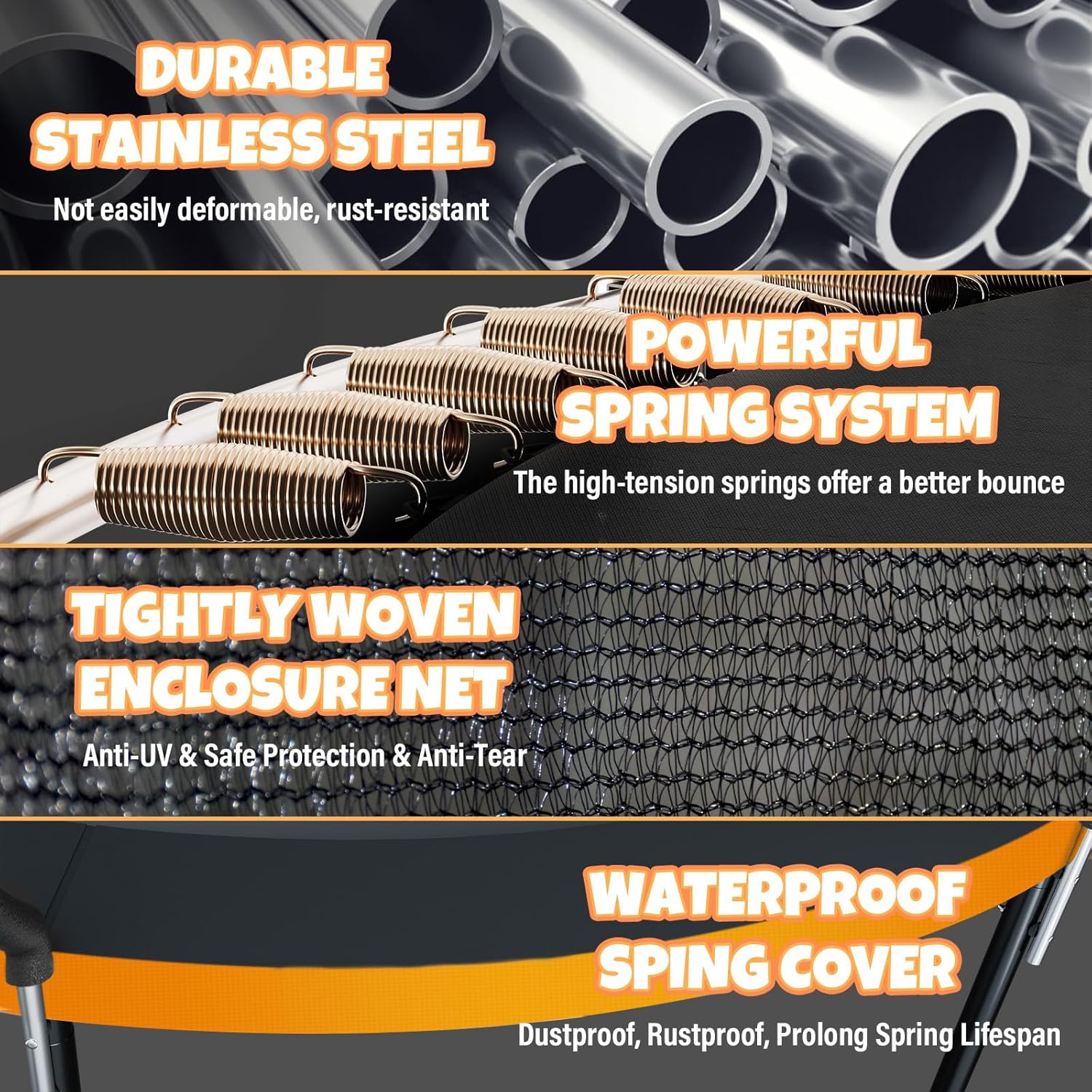 Kiivakii Trampoline 12FT with Basketball Hoop - Gallery 11