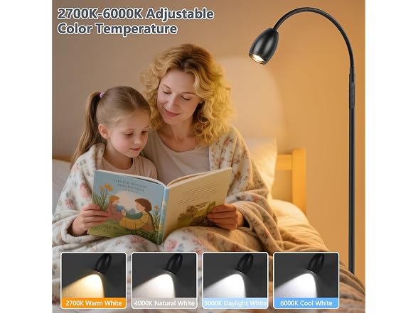 AUZONIMICS Reading Floor Lamp with Gooseneck