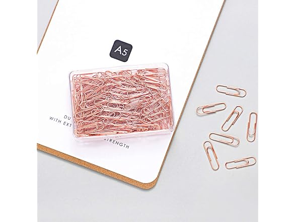 SUMAJU 200 Pcs Rose Gold Paper Clips, 1.1" Sc
