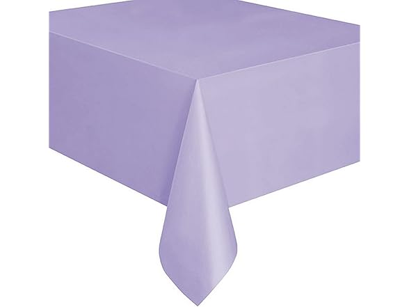 Lavender Solid Rectangular Plastic Table Cover