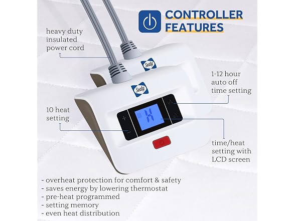 Sealy Heated Mattress Pad Dual Control with 10 Heat Settings