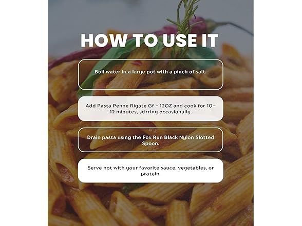 5 Item Set- Penne Pasta Noodles & Spoon