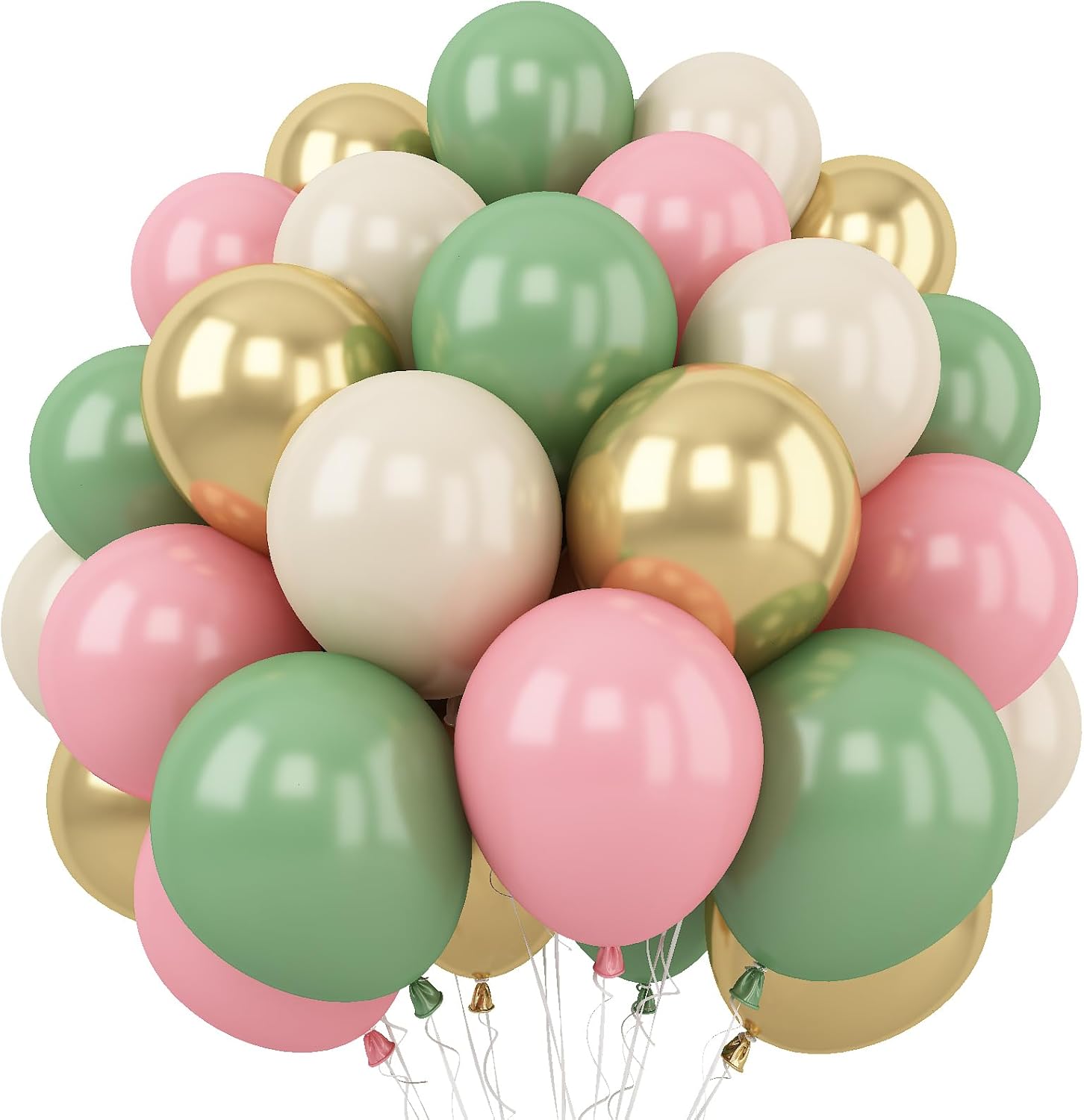 Sage Green Pink Balloon Set 120 Pack - Gallery 3