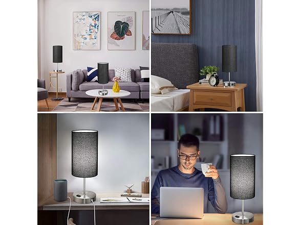 Brightever Black Touch Control Table Lamp Set of 2