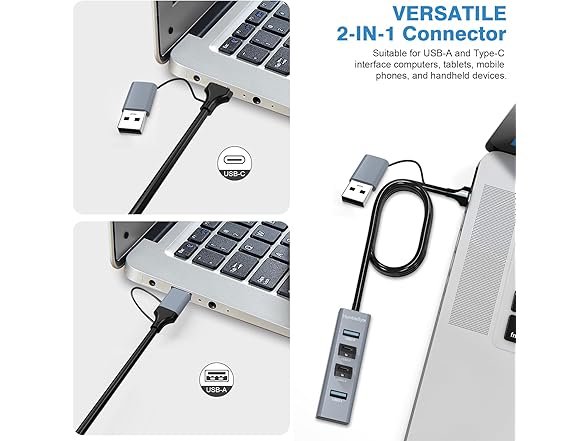 4-Port USB 3.0 Hub Aluminum USB Port Extender