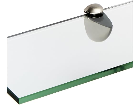 Spancraft 8\" x 24\" Brushed Steel Peacock Glass Shelf