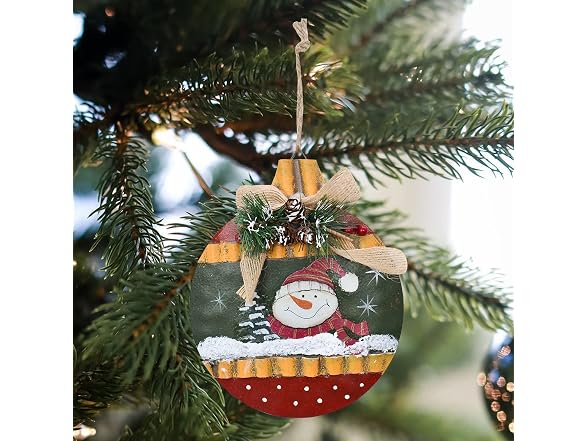 ecipl Metal Christmas Sign Hanging Snowman Santa Ornament - Gallery 5