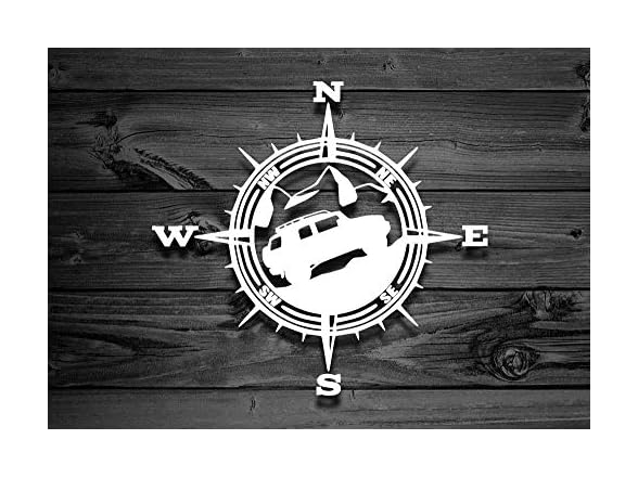 Car Decals, Copass With Ountain Jeep Stickers, Waterproof Vinyl Hood Decal/Car Window Stickers