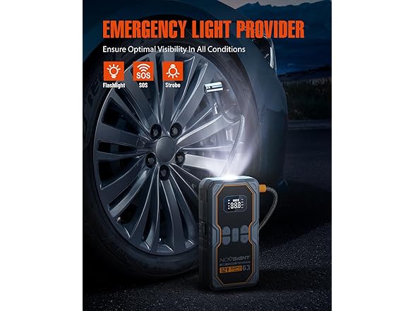 NOVSIGHT Jump Starter with Air Compressor