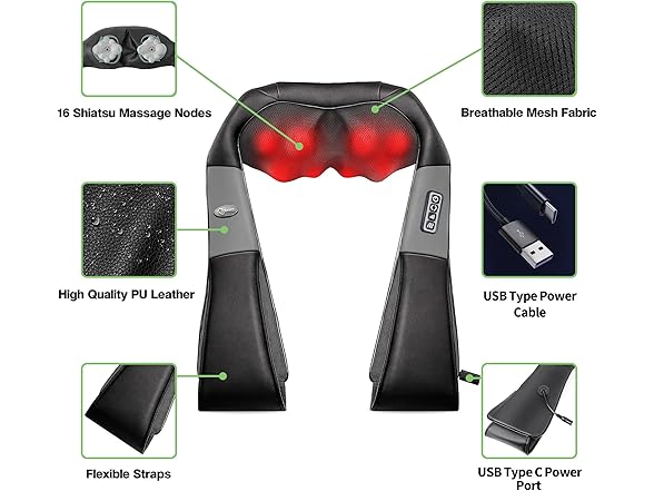 cotsoco Shiatsu Neck Massager - Dark Grey