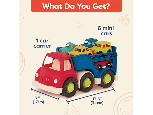 B. toys – Car Carrier Truck – 6 Mini Cars