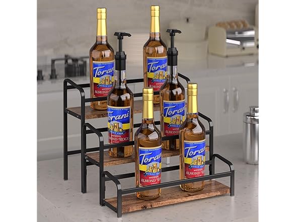IYEBAU Coffee Syrup Rack, 12 Bottle Capacity, 3 Tier