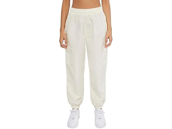 Forever 21 (S) High-Rise Cargo Vanilla Joggers