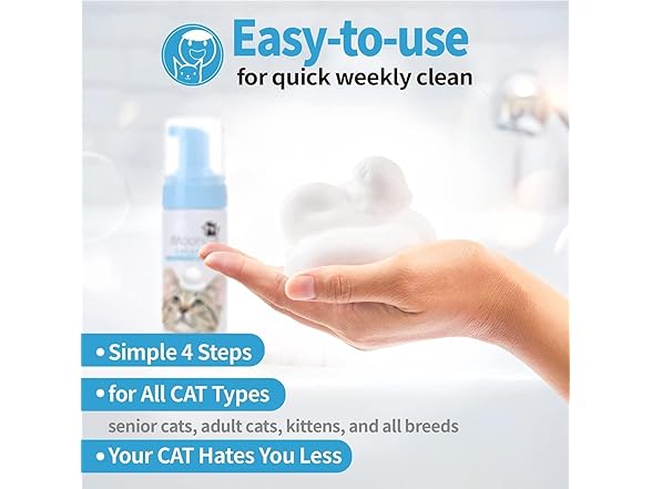 Waterless Cat Shampoo+Cat Brush