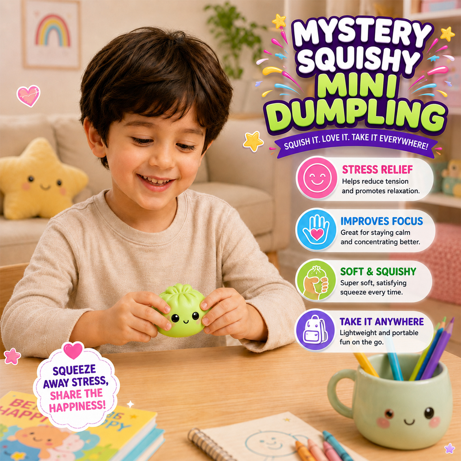 Twilight Squishy Sensory Toys Mini Dumpling - Gallery 12