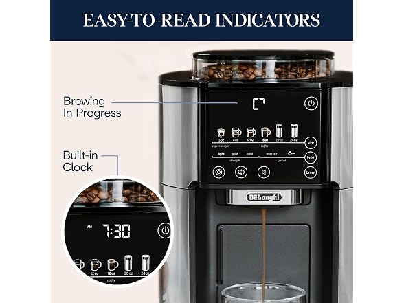De'Longhi True Brew Drip Coffee Maker Stainless