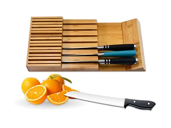 15 Knife Bamboo Drawer Organizer