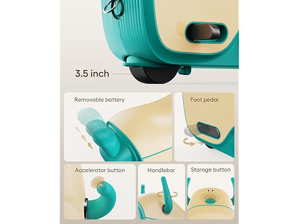 Gyroor GNU Kids Ride On Airplane Suitcase