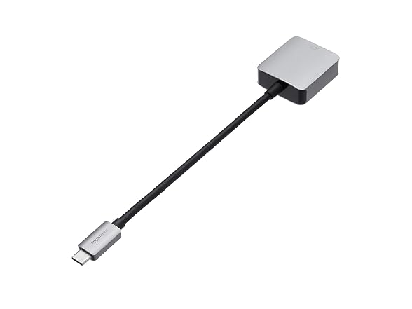 Amazon Basics USB-C to VGA Adapter, Alum
