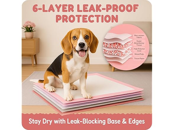 MoMoCo 100 Count Pink Puppy Pads