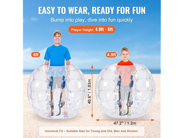 Inflatable Bumper Balls 2-Pack, 4FT/1.2M Body