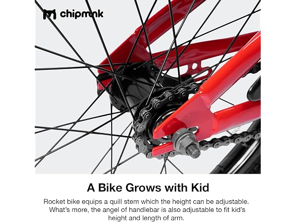 Chipmunk Kids Bike Toddlers 14 Inch Wheel Bicycle Beginners, Red