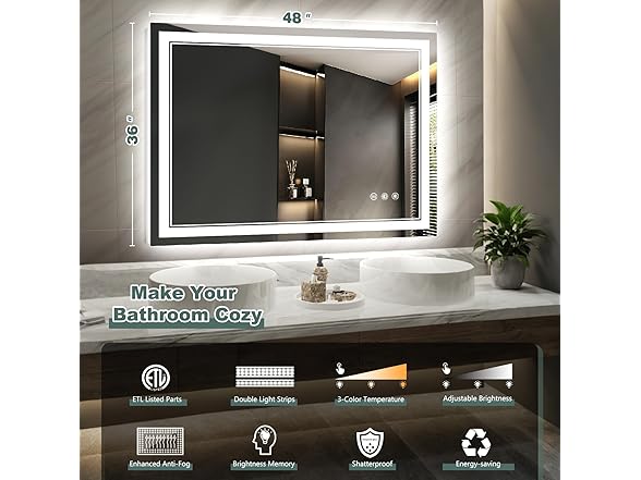 LED Bathroom Mirror with Lights