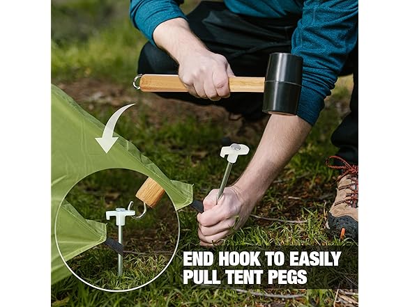 WORKPRO Tent Stakes and Hammer Set