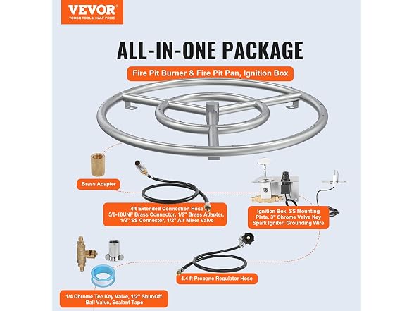 18 inch Round Stainless-Steel Fire Pit Burner