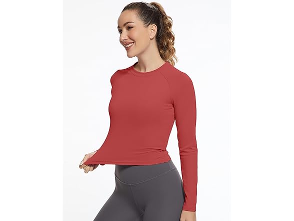 Ggov Women (S) Long Sleeve Crop Workout Top Shirts
