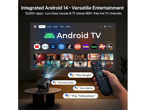 LYNCAST Native 1080P Smart Projector